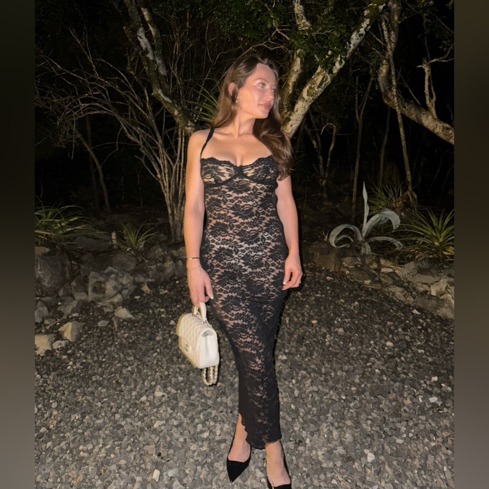 Sheer Black Lace Dress